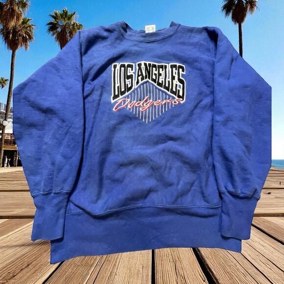 Vintage Champion Reverse Weave Los Angeles Dodgers MLB Large Sweatshirt - Picture 1 of 5